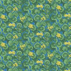 Cole & Son Geranium Wallpaper Seville Collection Lemon & Forest Greens on Electric Blue Roll