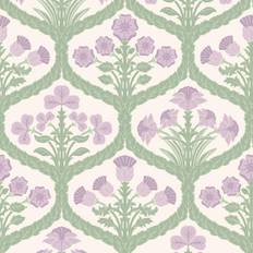 Cole & Son Floral Kingdom Wallpaper Pearwood Collection Mulberry & Olive Green on Parchment 116/3012 Roll