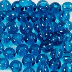 Turquoise DIY Creativ Company Glass Beads, D: 4 mm, hole size 1 mm, turquoise, 45 pc/ 1 strand