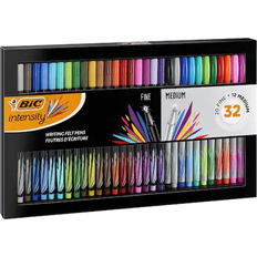 Bic Fineliners Bic Intensity Writing Felt Pens With Fine And Medium Writing Felt Pens In Assorted Colours, Pack Of 32