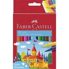 Barn fiberpennor Faber-Castell Fiberpenna Barn sorterade färger 12/FP