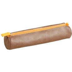 Brown Pencil Case Rhodiarama Round Pencil Case Chocolate