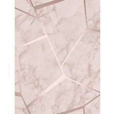 Wallpapers Fine Decor Fractal Geometric Marble Wallpaper Rose Gold FD42264