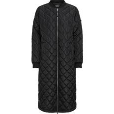 Jessica Quilted Long Coat - Black