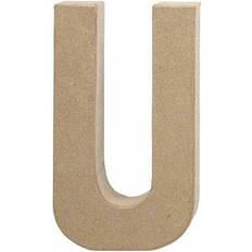 Beige Crafts Creativ Company Letter, U, H: 20,5 cm, W: 11,5 cm, thickness 2,5 cm, 1 pc