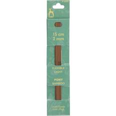 Garn & Håndarbejdsudstyr Pony strømpepind i bambus 15 cm, 2mm garn strømpepinde