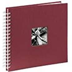 Rouge Albums Photo Hama Photo Album 28 x 24 cm (Spiral Album with 50 White Pages, Photo Book with glassine dividers, Album to Stick in and Design Yourself) Bourdeaux Red, 00001965