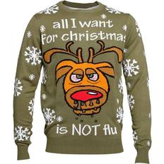 Gröna - Herr - Jultröjor Jule Sweaters All I Want For Christmas is Not Flu Christmas Sweater Unisex - Green