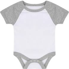 Larkwood Baby's Essential Short Sleeve Baseball Bodysuit - White/Heather Grey