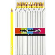 Geel Kleurpotloden Colortime colouring pencils, L: 17,45 cm, lead 5 mm, JUMBO, yellow, 12 pc/ 1 pack