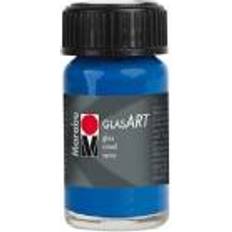 Blue Glass Colours Marabu Glassart Transparent Glass Paint (15ml Jar) 455 Dark Ultramarine Blue