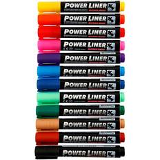 Mungyo Hobbyartikler Mungyo Power Liner, stregtykkelse: 1,5-3 mm, ass. farver, 12stk