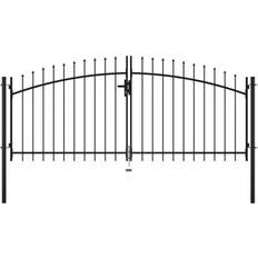 Giardino e Ambiente Esterno vidaXL Double Door Fence Gate with Spear Top 300x150cm