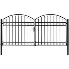 vidaXL Fence Gate Double Door with Arched Top 300x125cm