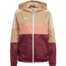 Beige - Fodbold Tøj adidas Tiro Winterized Windbreaker Jacket Women - Beige Tone/Victory Crimson/Beige Tone