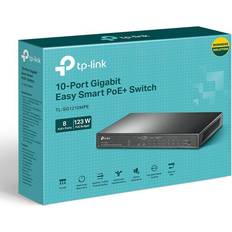TP-Link TL-SG1210MPE V2 8 x 10/100/1000 PoE+ 1 x 10/100/1000 + 1 x Combinaison Gigabit SFP/RJ-45 Fixation Murale PoE+ 123 W