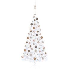 Plastic Interior Details vidaXL Half LEDs & Ball Christmas Tree 210cm