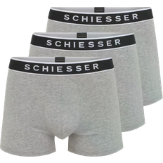 Schiesser 95/5 Organic Cotton Woven Elastic Wistband Boxer Briefs 3-pack - Heather Grey