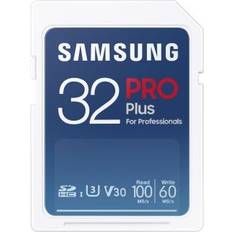 Samsung 32 Go Cartes mémoire Samsung PRO Plus MB-SD32K Carte mémoire flash 32 Go Video Class V30 UHS-I U3 SDHC UHS-I blanc