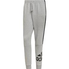 Adidas Essentials Colorblock Fleece Joggers - Medium Grey Heather/Black