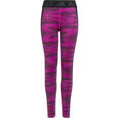 Forro polar Pantalones Adidas Techfit Aeroready Warm Reflective Stretch Tights Kids - Sonic Fuchsia/Black