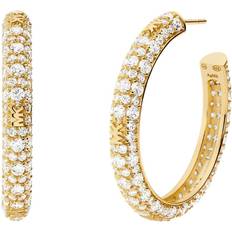 Michael Kors Brilliance Hoop Earrings - Gold/Transparent