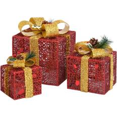 Stoff Weihnachtsleuchten vidaXL Gift Boxes Weihnachtsleuchte 20cm 3Stk.