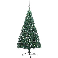 Blanco Detalles Interiores vidaXL Half LEDs & Ball Árbol de Navidad 150cm