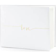 Libri degli ospiti Luck and Luck Off White Wedding Guest Book- Love in gold letters 24 x 18.5cm