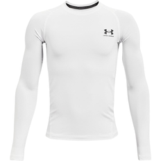 Long Sleeves Base Layer Children's Clothing Under Armour Heat Gear Armour Long Sleeve Baselayer Kids - White/Black