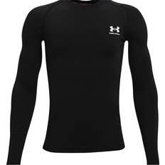 Spandex Strati di base Under Armour Maglia a Maniche Lunghe HeatGear da Ragazzo Nero/Bianco YXS