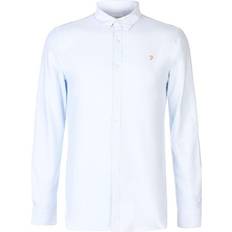 XS Shirts FARAH Brewer Slim Fit Organic Cotton Oxford Shirt - Sky Blue