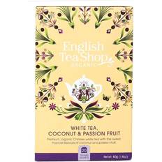 Passionsfrugter English Tea Shop White Tea, Coconut & Passion Fruit 40g 20stk