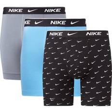 Nike boxer 3 NIKE Everyday Essentials Cotton Stretch Boxer 3-pack - Swoosh Print/Cool Grey/University Blue