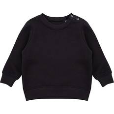 Larkwood Baby's Crew Neck Sweatshirt with Shoulder Poppers - Black