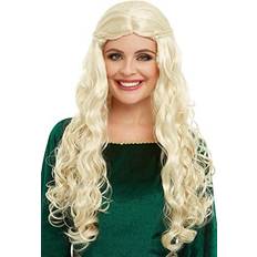 Cheap Long Wigs Fancy Dress Smiffys Medieval Dragon Goddess Blonde Wig