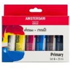 Svarte Maling Royal Talens Amsterdam Standard Series Acrylic Color, 20ml Tubes, Set of 6 Primary Colors (17820500)