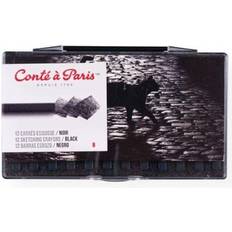 Sort Farveblyanter Conté à Paris Conte Black B Sketch Carre Crayon Cap In Plastic Box