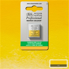 A base de agua Acuarelas Winsor & Newton 0101890 Proffesional Water Colour, Half Pan Size, Cadmium Free Yellow, Pack of 3