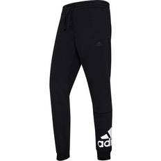 Adidas Essentials Fleece Tapered Cuff Logo Pants - Black/White