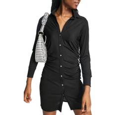 Miss Selfridge Wrinkled Mini Dress - Black