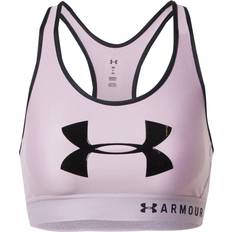 Under Armour Mid Keyhole Graphic Sports Bra - Mauve Pink/Black