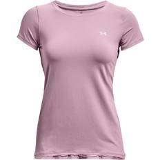 Mesh - Women Base Layers Under Armour HeatGear Armour Short Sleeve T-shirt Women - Mauve Pink/Metallic Silver