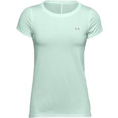 Mesh - Women Base Layers Under Armour HeatGear Armour Short Sleeve T-shirt Women - Aqua Foam/Metallic Silver