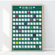 59.4 cm Plakater Gift Republic 100 Things To Do Bucket List Scratch Off Plakat 42x59.4cm