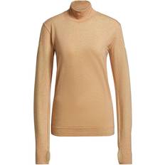 Beige Basisschicht-Oberteile Adidas Primeknit Mid Layer Shirt Women - Ambient Blush Mel/Pulse Yellow