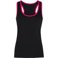 Tridri Panelled Fitness Vest Women - Black/Hot Pink