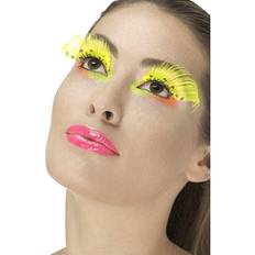 Decades Makeup Fancy Dress Smiffys 80s Polka Dot Eyelashes Neon Yellow