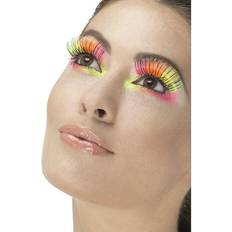 Decades Makeup Fancy Dress Smiffys 80s Party Eyelashes Multi-Coloured