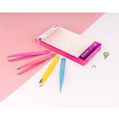 Brushworks Brushworks HD 4 Piece Combination Tweezer Set Neon